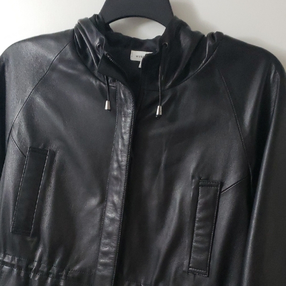 Westbound Lambskin Leather Hooded Jacket in Black - Women's size XL - Picture 4 of 13
